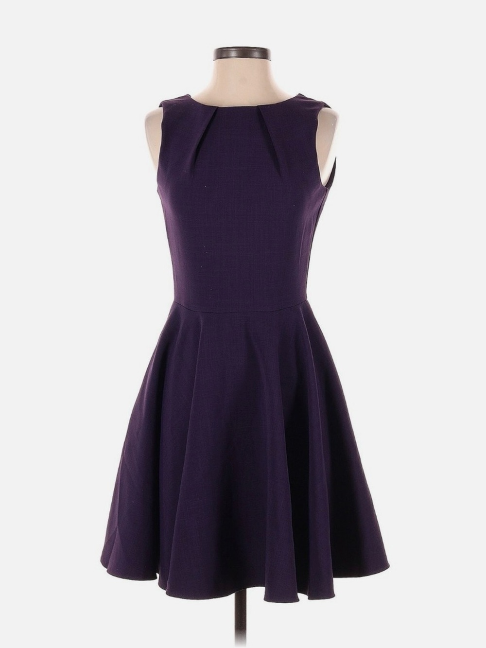 Closet Dark Purple Sleeveless Fit-and-Flare Mini Dress